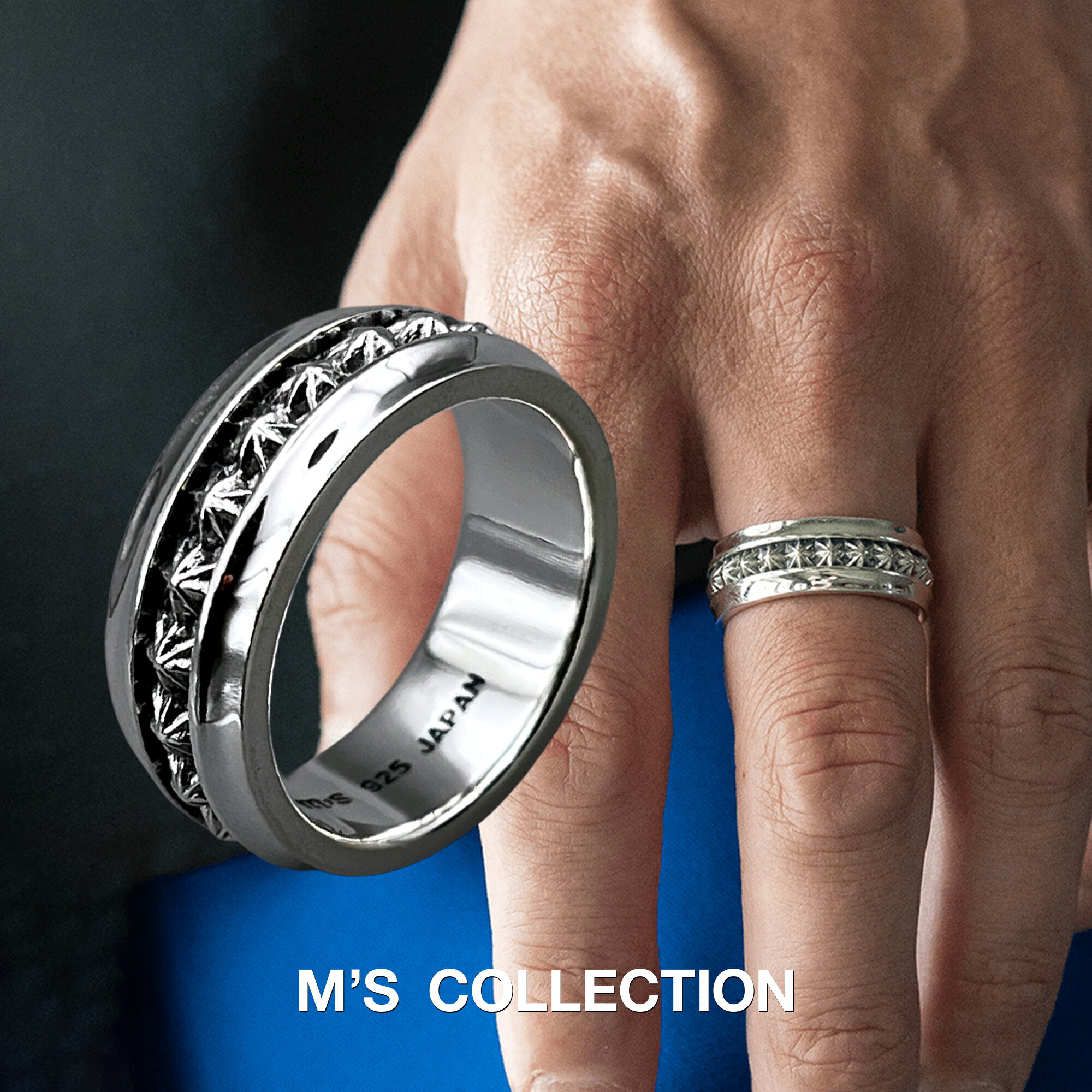 【公式エムズコレクション】【直営店】【M's Collection】TRIPLE X STUDS HARF ROUND RING(4)