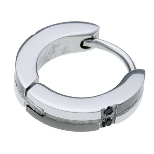 ピアス フープピアス 片耳 レディース メンズ ジルコニア アクセサリー ジュエリー ステンレス シルバー ブラック 金属アレルギー アレルギーフリー シンプル ユニセックス ペア プレゼント ギフト