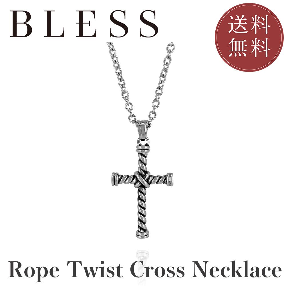 樂天商城 - ロープツイストクロスネックレス【ステンレス ネックレス メンズ レディス BLESS ブレス】