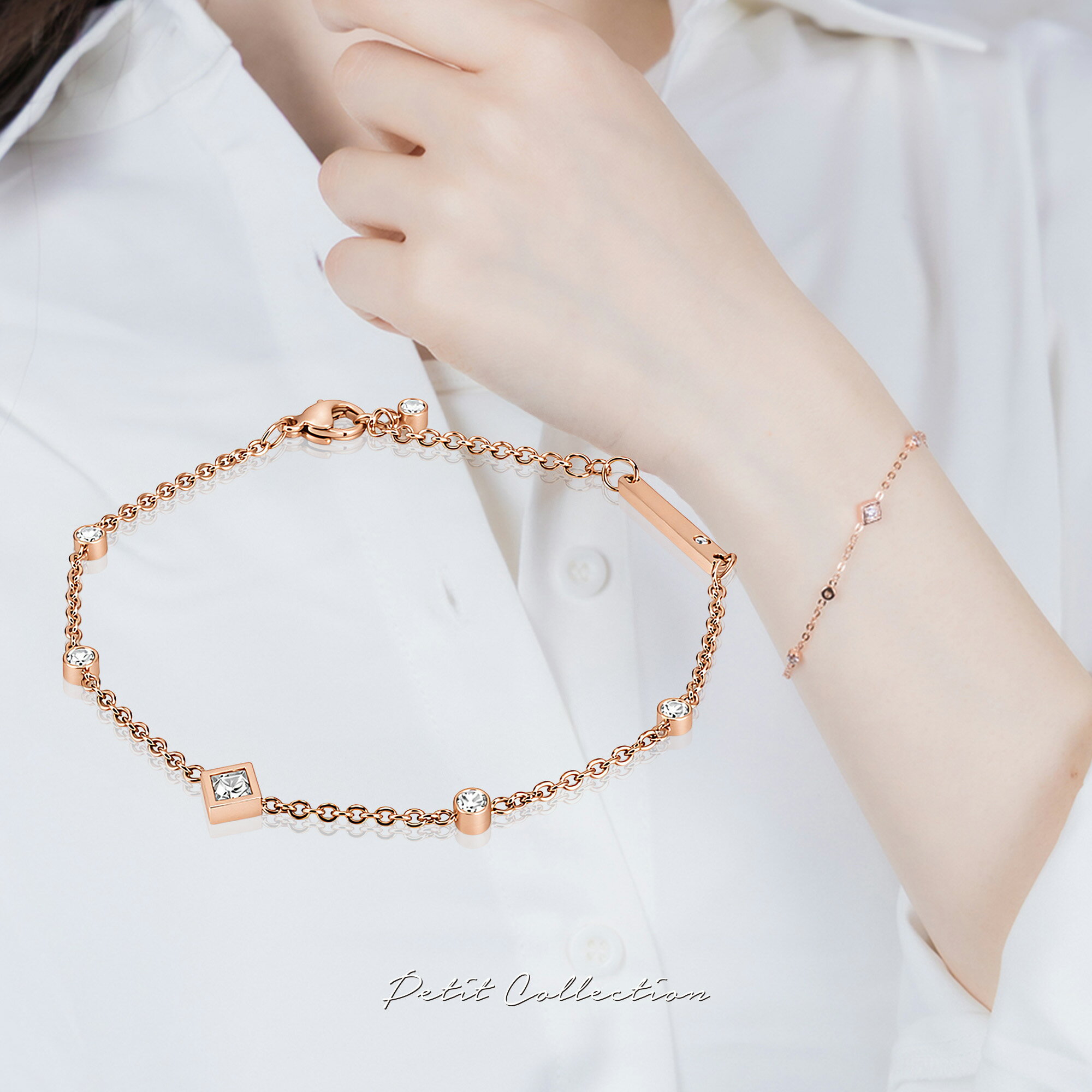 ストーンブレスレット【ステンレス ブレスレット レディース Petit Collection プチコレクション】