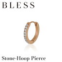 ストーンフープピアス(片耳用)【ステンレス ピアス メンズ レディース BLESS ブレス】