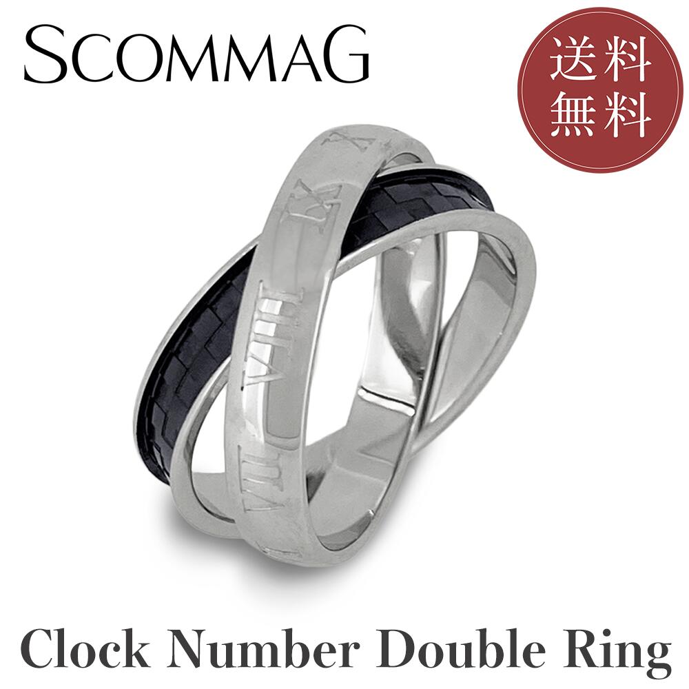クロックナンバー2連リング【ステンレス リング メンズ SCOMMAG エスカマジー】