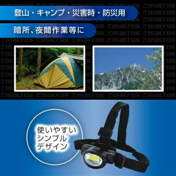 【イージーヘッドライト】　簡単操作　登山　キャンプ　防災　夜間作業　フリーハンド　使いやすい　シンプル