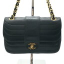 【中古】良品 CHANEL シャネル ココマーク マドモアゼル ラムスキン ターンロック ダブルフラップ チェーン ショルダー バッグ ブラック a1161a