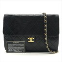 【中古】良品 CHANEL シャネル ココマーク マトラッセ プッシュロック チェーン ショルダー バッグ ブラック a2947