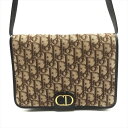 【中古】良品 Christian Dior ディオール CDロゴ 金具 トロッター ヴィンテージ ショルダー バッグ ブラウン a3213