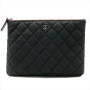 【中古】美品 CHANEL シャネル ココマーク マトラッセ ナイロン ポーチ ブラック 18番台 k1676