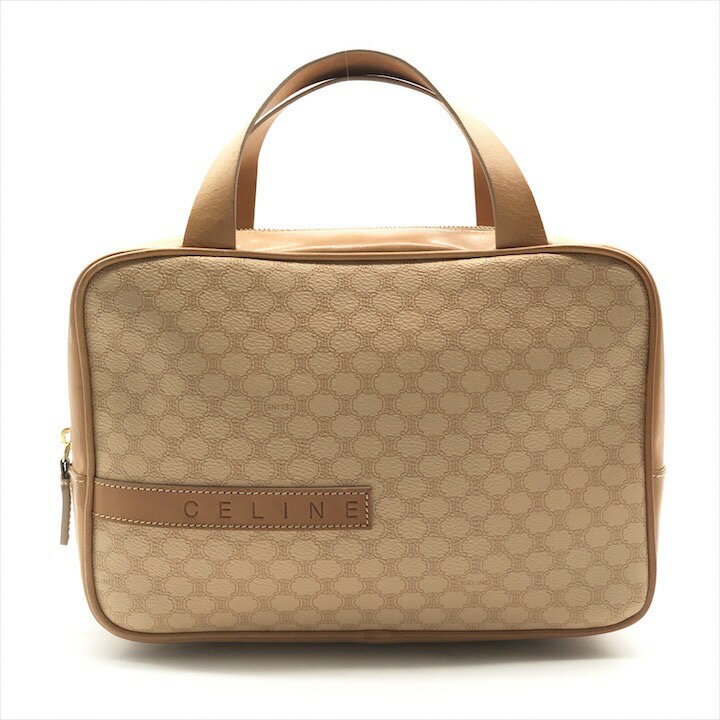 Rakuten - 【中古】良品 CELINE セリーヌ ヴィンテージ ハンド バッグ マカダム PVC レザー ライトブラウン レディース k2403