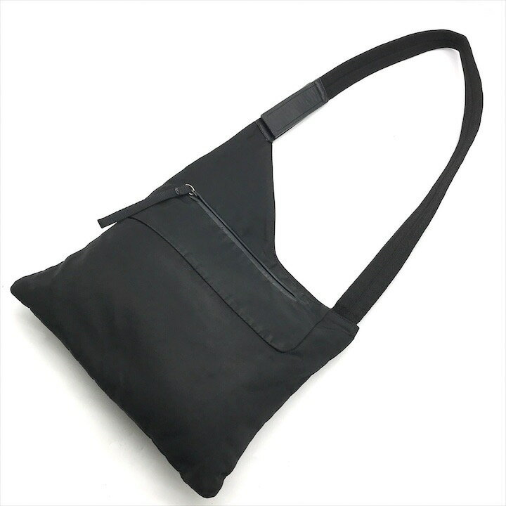 【中古】良品 PRADA プラダ 三角ロゴ ナイロン テスート レザー ショルダー バッグ...