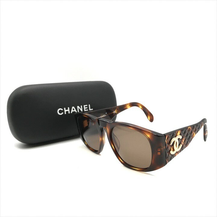 【中古】美品 CHANEL シャネル ココマーク マトラッセ べっ甲 サングラス ブラウン ブランド アイウェア k3525