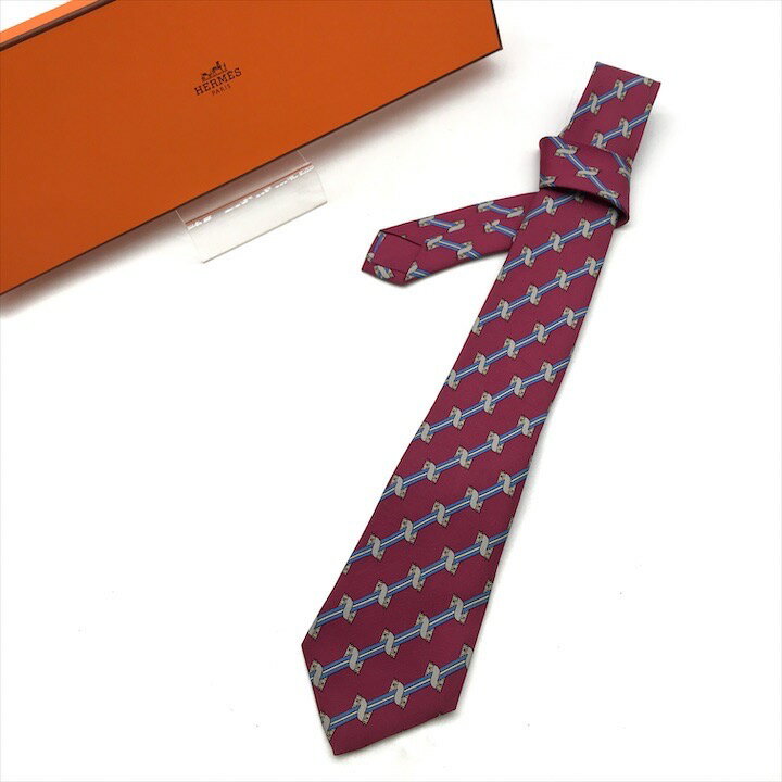 【中古】美品 HERMES エルメス ネクタイ シルク マルチカラー メンズ 服飾小物 k4590