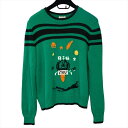 【中古】美品 miumiu ミュウミュウ ニット ウール セーター 長袖 冬服 アパレル グリーン 38 レディース k4896