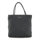 【中古】良品 PRADA プラダ 三角ロゴ ナイロン テスート ハンド トート バッグ ブラック k4912