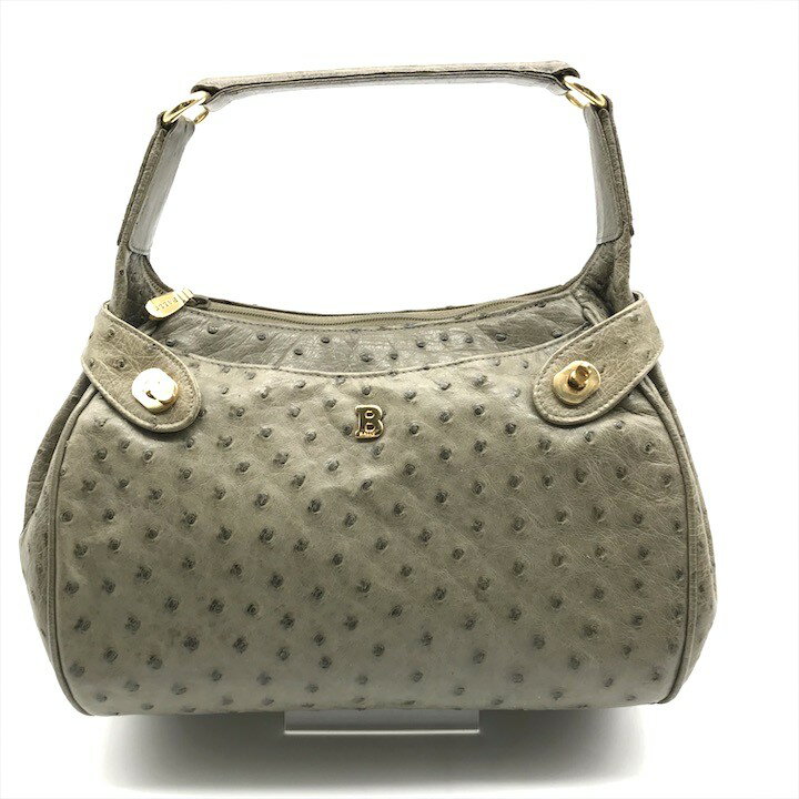 BALLYピンクオーストリッチ風ハンドバッグ