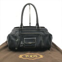 【中古】良品 TODS トッズ レザー トート ハンド バッグ レザー ブラック レディース m14254(4)