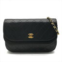 【中古】良品 CHANEL シャネル ココマーク ターンロック マトラッセ チェーン ショルダー バッグ ブラック レディース ブランド a8654