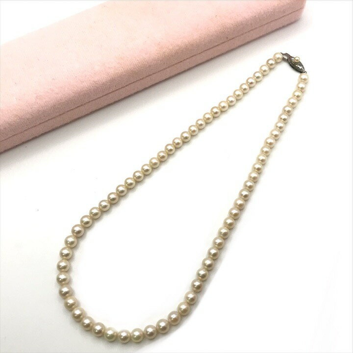 【中古】美品 あこや真珠 パール シルバー刻印 6mm 照り良好 レディース ファッション アクセサ