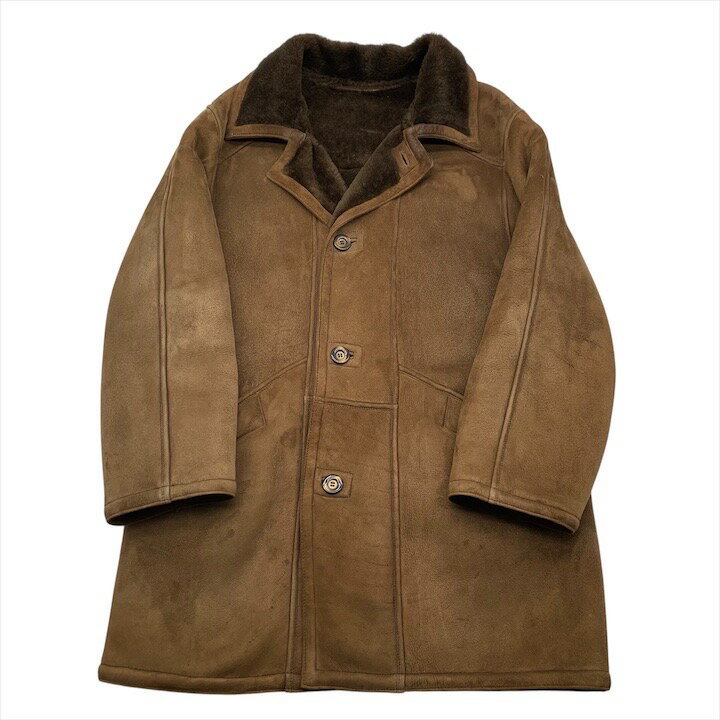 【中古】良品 Simon VERA PELLE シモン 最高級 ラムスキン リアルファー コート ムートン ジャケット 上着 アウター イタリア製 m14723