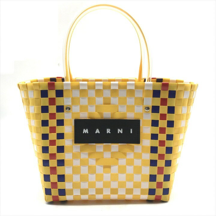 【中古】超美品 MARNI マルニ ピクニック ハンド トート バッグ カゴ バッグ バスケット 編み込み ブランド 鞄 Bag k6544