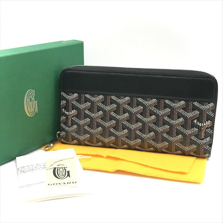 ����š�Ķ���� GOYARD ���䡼�� Ĺ���� �ޥƥ��˥��GM ������å� �顼����ǥ� �֥�å� PVC �쥶�� �����󥱡��� �դ� ��� k7015