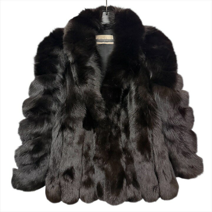 サガフォックス　ロイヤル　BelleVison 金サガ　毛皮コート　ブラック 極美品 サガフォックス ロイヤル 金サガ 毛皮コート シルバー