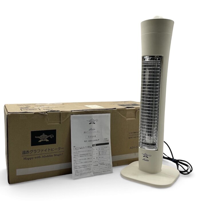 【中古】美品 Aladdin アラジン 遠赤グラファイト ヒーター AEH-G406JP 暖房器具 動作確認済み ホワイ..