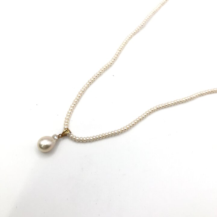 Rakuten - 【中古】美品 K18 テリ良好 淡水 パール 真珠 ネックレス トップ 約6mm ホワイト アクセサリー 冠婚葬祭 レディース ジュエリー c209