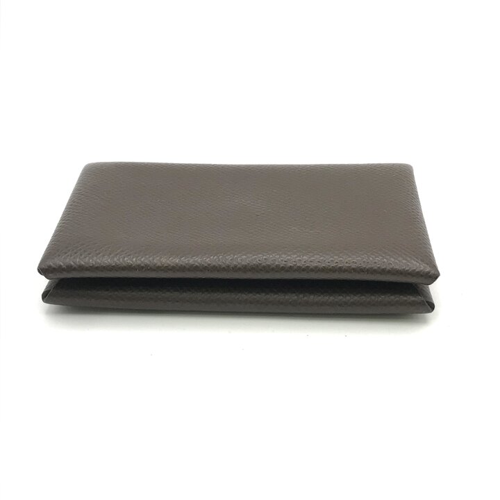 BEGINSELLの【中古】美品 HERMES エルメス カルヴィ エプソン カードケース レザー ブラウン B刻印 ブランド 小物入れ 名刺入れ メンズ k7672｜アングル3