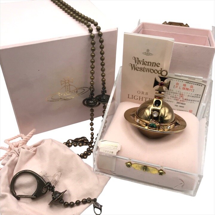 【中古】超美品 希少品 Vicienne Westwood ヴィヴィアン ウエストウッド ジャイアント オーブ ライター ペンダント 喫煙具 グッズ ゴールド r1106