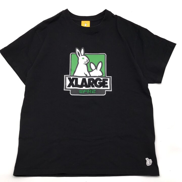 Rakuten - 【中古】良品 XLARGE FR2 エクストララージ コラボ Tシャツ Lサイズ ブラック コットン ラビット ロゴ刺繍 ブランド a12009