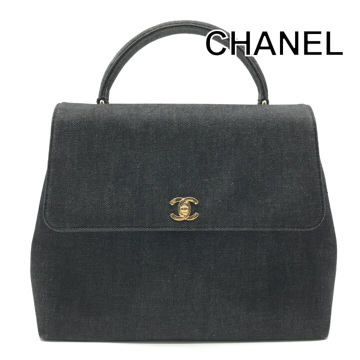 Rakuten - 【中古】超美品 CHANEL シャネル ココマーク デニム ヴィンテージ ハンド バッグ ネイビー ブランド カバン BAG レディース a12116