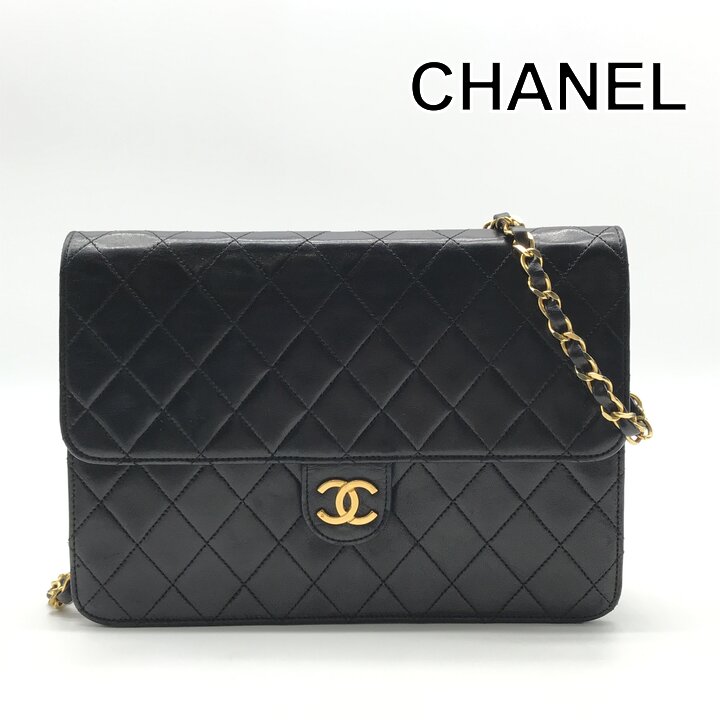 Rakuten - 【中古】良品 CHANEL シャネル ココマーク マトラッセ プッシュロック レザー チェーン ショルダー バッグ レディース ブラック k6862
