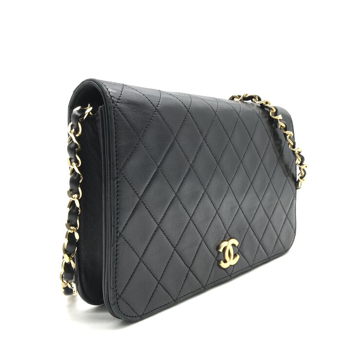 【中古】良品 CHANEL シャネル ココマーク マトラッセ プッシュロック チェーン ショルダー バッグ ブラック レディース ブランド カバン BAG a12799 2