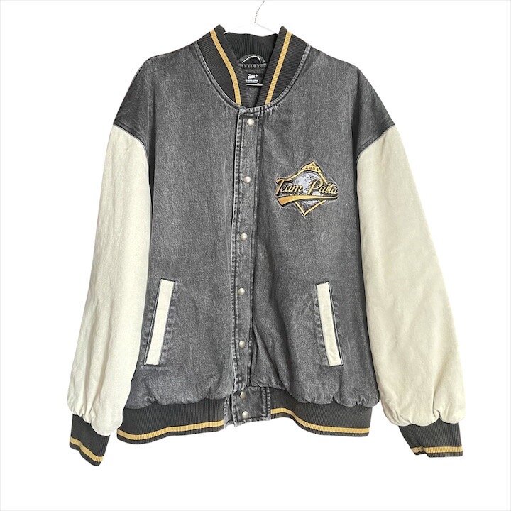 乐天商城 - 【中古】未使用保管品 PATTA パタ ホームラン デニム バーシティ ジャケット ブラック メンズ XL サイズ ブランド アウター a13294