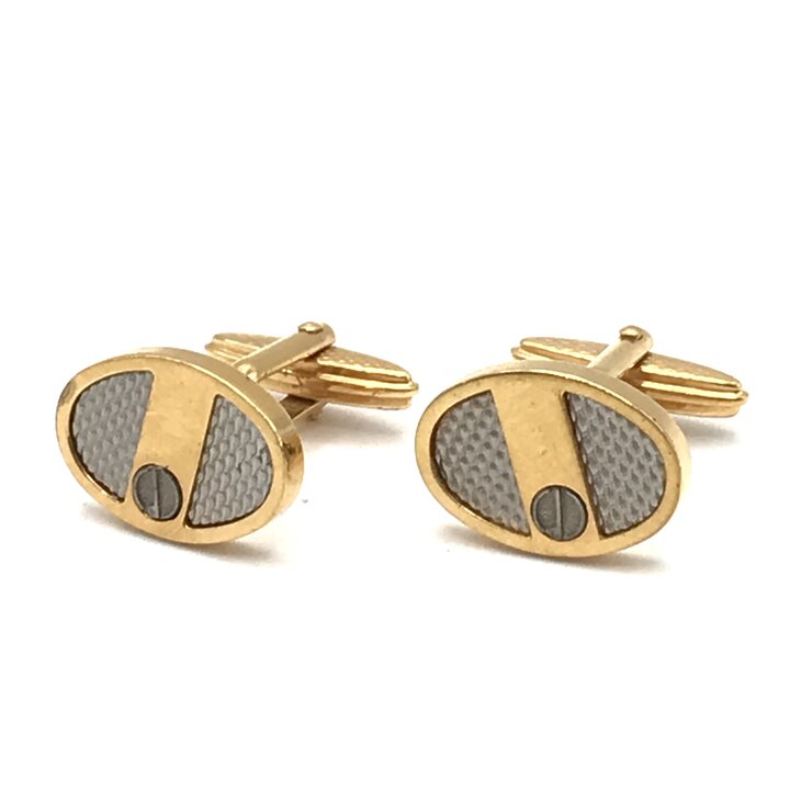 乐天商城 - 【中古】美品 Dunhill ダンヒル カフス カフリンクス カフスボタン Dロゴ ゴールド ビジネス 紳士 メンズ 成人式 結婚式 ブランド 小物 c289