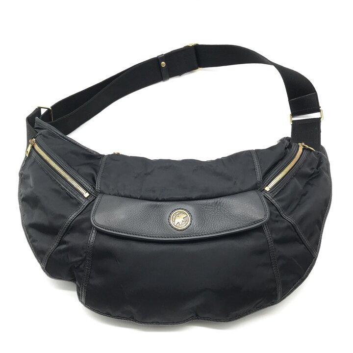 HUNTING WORLD - 【中古】良品 Hunting World ハンティング ワールド ナイロン ボディ ショルダー バッグ ブラック メンズ ファッション カバン BAG c310