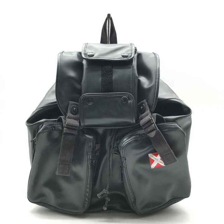 【中古】良品 吉田カバン LUGGAGE LABEL ラゲッジレーベル ライナー レーヨンキャンバス リック バックパック ブラック メンズ 旅行 c323
