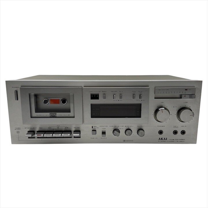 乐天商城 - 【中古】良品 AKAI アカイ 赤井 ステレオ カセット デッキ GX-M50 録音 再生 ヴィンテージ レトロ シルバー 電化製品 通電確認済み c344