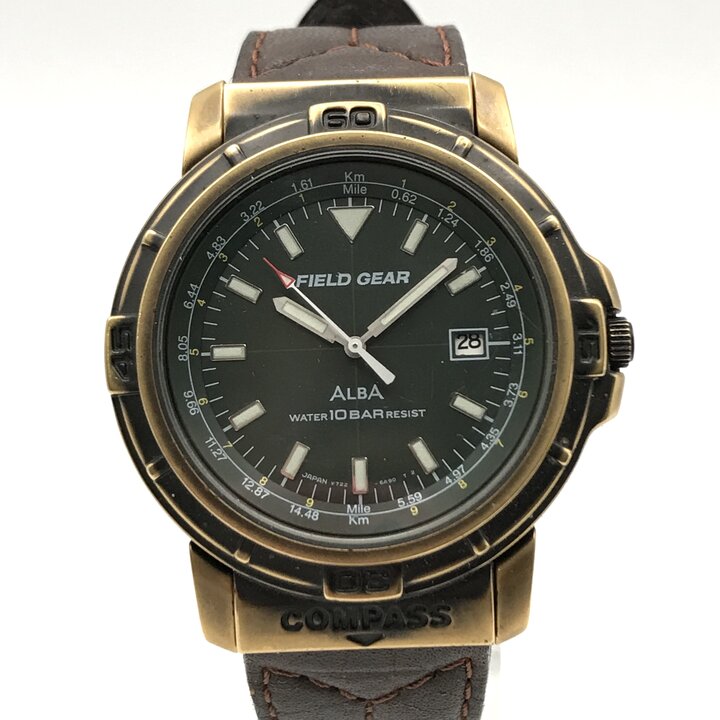 Rakuten - 【中古】良品 SEIKO ALBA セイコー アルバ FIELD GEAR フィールド ギア ヴィンテージ 腕時計 時計 ウォッチ メンズ コンパス 稼働品 m15625