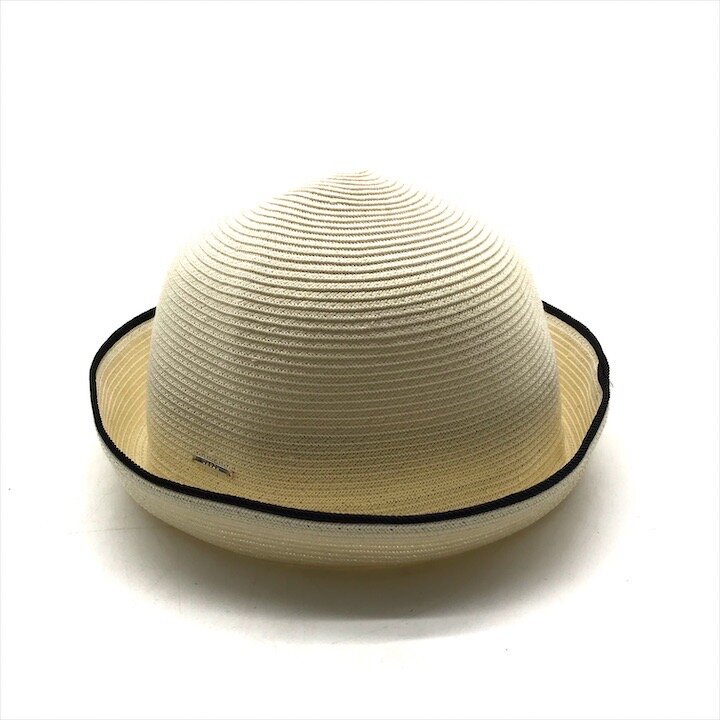 乐天商城 - 【中古】美品 CA4LA カシラ 帽子 ハット ペーパーブレードハット ホワイト ブラック レディース ファッション 服飾小物 日本製 c365