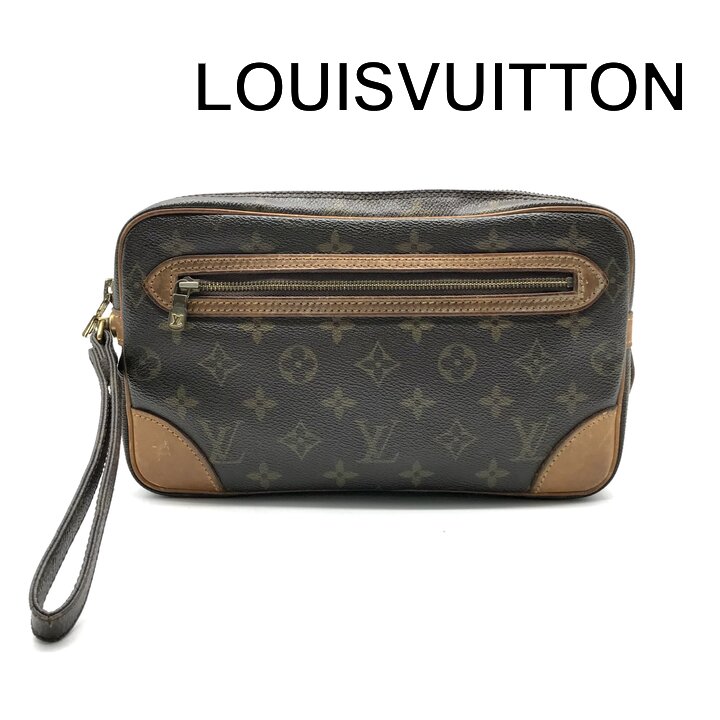 LOUIS VUITTON - 【中古】LOUIS VUITTON ヴィトン モノグラム PVC マルリードラゴンヌGM クラッチ M51825 ブランド ポーチ カバン BAG y126