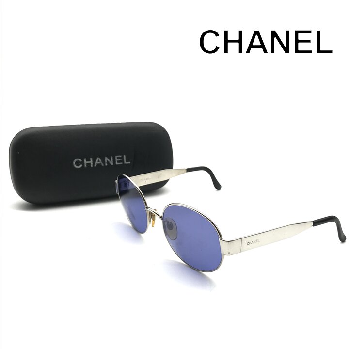 CHANEL シャネル ココマーク サングラス ブルーレンズ 鼈甲 シルバー