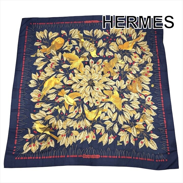 HERMES エルメス　鳥　スカーフ　黒 楽天市場】鳥（ブランドエルメス）（マフラー・スカーフ｜バッグ・小物