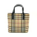 【中古】Burberry バーバリー ノヴァチェック コーティングキャンバス レザー ハンド バッグ K68