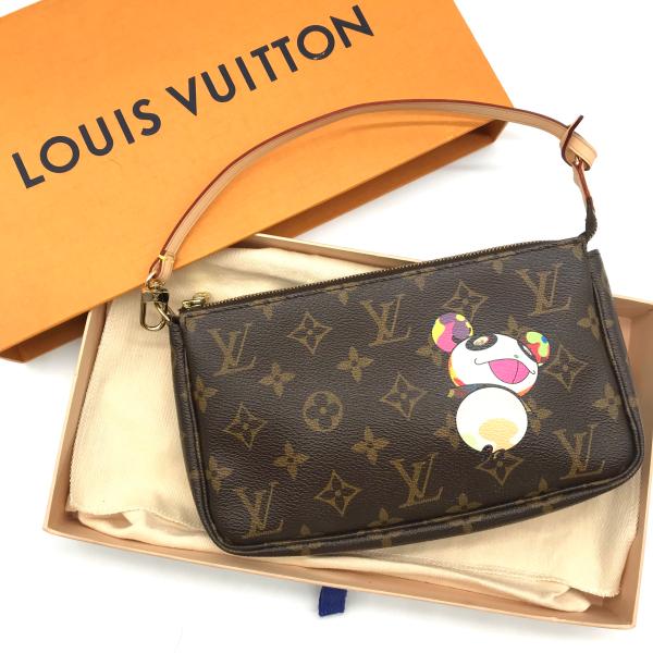 【中古】LOUISVUITTON ルイヴィトン モノグラム 村上隆 アクセソワール パンダ ハンド ポーチ バッグ 美品 M11169