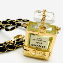 【中古】CHANEL シャネル 香水 ネックレス リボン NO19 ゴールド アクセサリー 未使用保管品 M12563