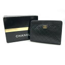 【中古】美品 CHANEL シャネル ミニ マトラッセ ココマーク クラッチ バッグ ブラック a1224