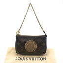 【中古】LOUIS VUITTON ルイヴィトン モノグラム ミニ チェーン ハンド ポーチ バッグ 超美品 M8606