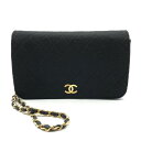 【中古】CHANEL シャネル ココマーク マトラッセ コットンジャージ プッシュロック チェーン ショルダー バッグ ブラック 良品 M8729