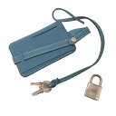 【中古】HERMES エルメス ネームタグ カデナ 鍵 セット ブルー 美品 M9487